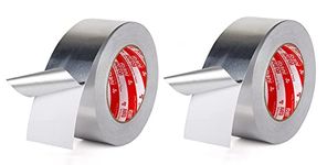 P Plus Fire 4.8cm Wide Aluminum Tape/Aluminum Foil Tape – Professional/Contractor-Grade - Ideal for Sealing & patching hot and Cold HVAC, Duct, Pipe, Insulation Home and Commercial(Pack of 2)