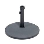 Charles Bentley Outdoor, Garden, Patio 15Kg Round Concrete Parasol Base Umbrella Stand With Adjustable Pole, For Flat Surfaces, Made Of Iron And Concrete, Tightening Screw, In Grey (45x33.5cm)