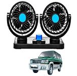 Auto Oprema Car Fan 12V 360 Degree Rotatable Dual Head 2 Speed Quiet Strong Dashboard Auto Cooling Air Fan for Qualis