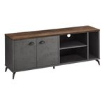 Monarch Specialties I 2831 Tv Stand, 60 Inch, Console, Media Entertainment Center, Storage Cabinet, Living Room, Bedroom, Laminate, Metal, Grey, Brown