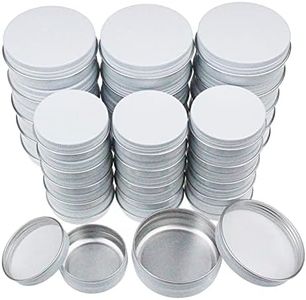 32 Pieces Screw Lid Round Aluminum Tins Empty Metal Jars Spice Lip Balm Candle Storage Containers Travel Cans, 2oz & 1oz Mixed Sizes (White)