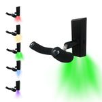 MuzicLight LED Guitar Hanger and Guitar Wall Mount Bracket Holder for Acoustic and Electric Guitars; Illuminated LED Display ambient lighting (Green LEDs)