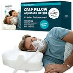 Lunderg CPAP Pillow for Side Sleepers - Includes 2 Pillowcases - Adjustable Memory Foam Pillow for Sleeping on Your Side, Back & Stomach - Reduce Air Leaks & Mask Pressure for a Better Sleep