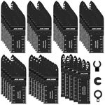 JOEJONI 53pcs Multi Tool Blades Set, Universal Oscillating Saw Blades, Oscillating Tool Accessories for Wood, Compatible with Fein Multimaster, Ryobi, Milwaukee, Bosch, Dremel, Rockwell