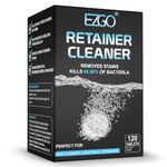 EZGO Retainer Cleaner Tablets,Denture Cleaning Tablets for Remove Stains,Bad Odor,Cleaning Mouth Guard,Night Guard and Removable Dental Appliances in 3 Minutes,120 Tablets - 4 Months Supply