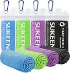 Sukeen Cooling Towel 4 pack, Coolings Towels for Neck Cool Towel for Instant Cooling Relief, Cold Towels for Hot Weather Cooling Scarf for Neck for Running Golf Hiking & Outdoors sports