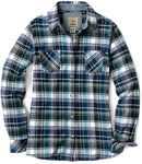 CQR Women's Plaid Flannel Shirt Long Sleeve, All-Cotton Soft Brushed Casual Button Down Shirts, Flannel Plaid Shirts Pacific Blue, L