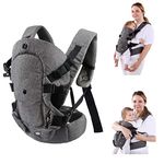 HUIMO Baby Carrier, Ergonomic Design Infant Sling Convertible with Soft Breathable Air Mesh and All Adjustable Buckles for Toddler or Newborn Babies (Grey)