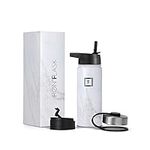 IRON °FLASK Sports Water Bottle - 18 Oz 3 Lids (Straw Lid), Leak Proof - Stainless Steel Gym & Sport Bottles for Men, Women & Kids - Double Walled, Insulated Thermos, Metal Canteen