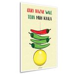 ArtinKart Poster- Buri Nazar Wale Quotes Funny Poster for Door Room Office (12x18 inch, Multicolor, Paper, Unframed)