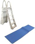 CONFER 7200 Heavy Duty A Frame Aboveground Swimming Pool Ladder 48"-56" w/ Mat