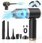 ONEWEST Handheld Vacuum Cleaner,15000pa Car Vacuum Cleaner Cordless Powerful,4 IN 1 USB Rechargeable Portable Mini Vacuum,Lightweight Hand Vacuum for Car,Keyboard,Pet Hair,Home,Office - Black