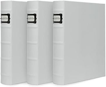Bellagio-Italia DVD Storage Binder, Modern Set - Stores DVD Cover Art - Acid-Free Sheets - 3-Pack, Stores up to 144 DVDs, CDs, or Blu-Rays Media, White