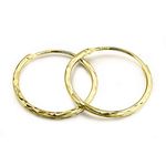 Halo's London (c) 9ct Gold 12mm - 20mm Diamond Cut Hinged Sleeper Hoop Earrings (20mm)