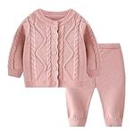 Baby Boys Girls Knit Sweater Unisex Cartoon Adorable Pullover Newborn Sweatshirt Crew Neck for Winter 0-9M (as1, Age, 3_Months, 6_Months, Set-Pink)