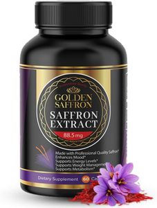 Golden Saffron, Saffron Extract 8825 (Vegetarian) - Best All Natural Appetite Suppressant That Works - 88.5 mg per Capsule - Manufactured by Highest Grade Saffron, Non-GMO, 30 Day Supply