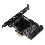 Zunate PCE8SAT-M01 PCI-E to SATA 3.0 Card, 8-Port SATA3.0 Interface Expansion Card, PCI-E 1X 2X 4X 8X 16X Interface, Controller Expansion Board Compatible with SATA6G, 3G, 1.5G Hard Drive