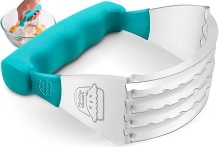 Pastry Cutter Tool - Heavy Duty Stainless Steel Pastry Blender, Comfortable Handle, Dishwasher Safe, Perfect Flaky Pie Crust & Biscuits - Turquoise