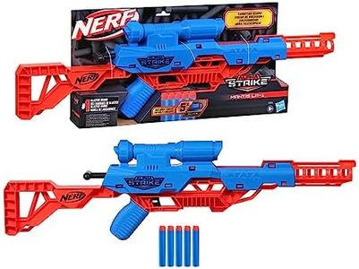 Nerf Alpha Strike Mantis LR-1 Dart Blaster with Targeting Scope and 5 Official Nerf Elite Foam Darts - Easy Load Prime Fire