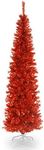 National Tree Company Artificial Christmas Tree, Red Tinsel, Includes Stand, 6 feet