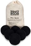 Molly's Suds Wool Dryer Balls | XL, Premium Organic Fabric Softener, Hypoallergenic, Hand-Felted, Reusable, Reduce Drying Time | Black, Set of 6