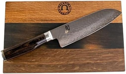 Couteau Santoku KAI Shun Premier Tim Mälzer 18 cm TDM-1702, couteau japonais + planche à découper en bois faite main 30x18 cm (chêne)