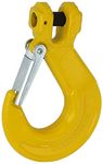 Indusco 47400306 Grade 80 Drop Forged Alloy Steel Clevis Sling Hook with Latch, Painted Finish, 1/2" Trade, 12000 lbs Working Load Limit