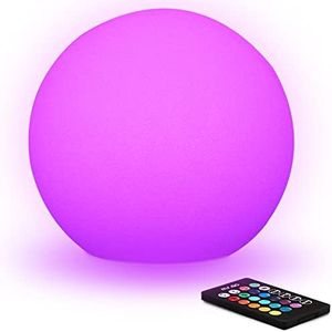 Mr.Go 10-inch Ultra-Fun Waterproof LED Ball Light Orb Globe Lamp, RGB Color-Changing Lighted Sphere, Ideal for Table Centerpiece Outdoor Garden Patio Yard Pool Party Decor Ambient Decorative Lighting