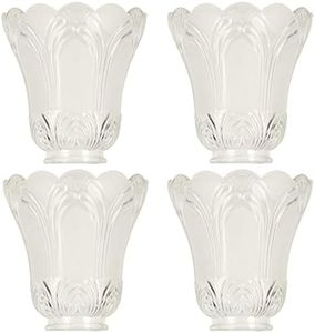 Clear & Frosted Ceiling Fans Light Covers Glass Shade, Transitional Style Replacement Glass Shade with Standard 2-1/8" Fitter Size, 4-4/5" high x 5" Diameter, Pack of 4