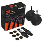 26 Inch Bike Tube, IDMAX 26'' x 1.95/2.10/2.125 Replacement Inner Tire Tubes 2 Pack, Heavy Duty Thorn Resistant Inner Tire with Repair Tool Kit for Most Adult Bikes, Premium Quality Butyl Rubber Made