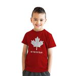 Youth Eh Team Canada T Shirt Funny Canadian Shirts Kids Novelty T Shirt Hilarious, Red, Medium