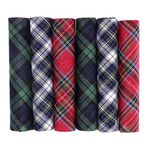 Octave® Mens 100% Cotton Tartan Print Handkerchiefs - Gift Boxed 6 Pack [Size One Size, Colour Tartan Prints]
