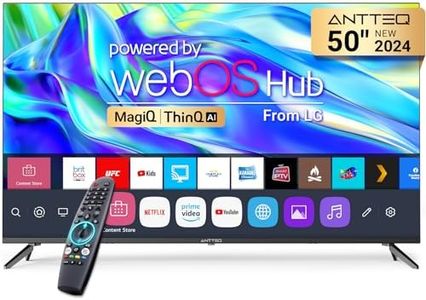 Antteq Smart TV 50 inch MagiQ 50" UHD 4K TV webOS, BBC Freeview Netflix YouTube Airplay WiFi, ThinQ AI MEMC Work with Alexa Black Television