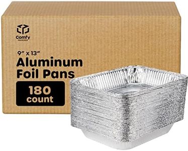 Comfy Package [Case of 180 9x13 Inch Aluminum Pans, Half-Size Deep Steam Foil Pans, Tin Pans Disposable - Pans for Baking, Cooking, Heating, Storing, and Food Prepping (Formerly