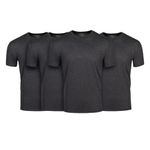 Fresh Clean Threads Charcoal Grey Crewneck T-Shirt Pack for Men - Pre Shrunk Soft Fitted Premium Classic Tee - Men's T Shirts Cotton Poly - Medium