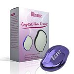 Bleame Crystal Hair Remover, Crystal Hair Eraser, Hair Removal Stone, Fast & Easy Crystal Hair Removal and Painless Exfoliation Hair Removal Tool for Men And Women (Purple)