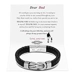 To My Dad From Son Leather Bracelet