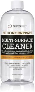 Thirteen Chefs 8X All Purpose Cleaner Concentrate - Makes 2 Gallons of Kitchen and Bathroom Cleaner for Granite and Quartz Countertops, Stainless Steel, Wood Floors - 32oz (No Sprayer Included)