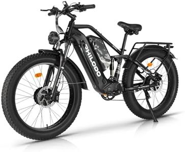 PHILODO Electric Bike for Adults, Dual Motor Fat Tire Ebike 2 * 1000W Dual Battery Electric Bicycles 48V 46AH with Full Suspension Hydraulic Disc Brakes 35MPH