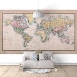 AJOHBM World Map Removable Wallpape