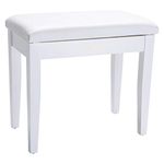 Roland Piano Bench In Satin White with Vinyl Seat And Music Compartment - Rpb-100Wh