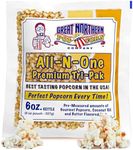 Case of 12 Popcorn Packs - All-In-One Kit with 6-Ounces of Pre-Measured Kernels, Salt, and Oil Packets for Popcorn Machines by Great Northern Popcorn