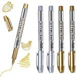 JEOPKO 4 Pcs Metallic Marker PensMetallic SilverAnd Gold Writing PenforCards Gold Marker Pen Silver Ink Pen PermanentArt Marker PensforCard Making PaintingAlbum2 Gold & 2 Silver 23041112PXWBDUKZMH-