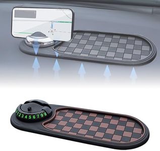 Poouty Car Anti Slip Mat 2025 New Multifunction Universal Cars Dash Mat Dashboard Cover, Rotatable Auto Mobile Phone Holder Accessories with Temporary Parking Numbe for Car Dashboard (F)