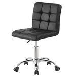 Charles Jacobs Swivel Office Chair/Stool With Adjustable Height and Ultra Padded Design for Comfort (Black)