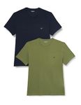 Emporio Armani Men's Endurance Crew Neck 2-Pack T-Shirt, Marine/Olive, S