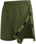 Deyeek Womens Tear Away Shorts Side Snap On Shorts for Men Post Hip Replacement Breakaway Surgical Pants ACL Knee Surgery Army Green