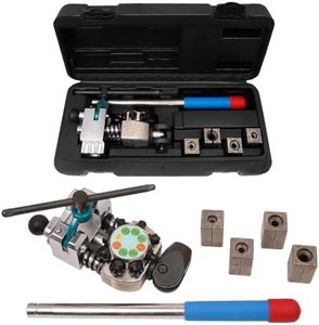 SEEKSELF Professional Brake Line Flaring Tool Kit for 45 Degree Single, Double and Bubble Flares, 3/16", 1/4", 5/16", 3/8" and 4.75mm Steel Copper Metal Tubing, Black