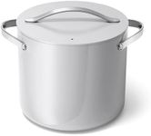 Caraway Stock Pot - 12 Qt Ceramic Coated Pot With Lid - Fee From Forever Chemicals - Large Pot for Bigger Batches - Gray