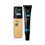 Maybelline New York 16 HR Matte Base Duo, Prep + Blend Makeup Combo, Fit Me Foundation 128 (30ml)+ Fit Me Matte + Poreless Primer (30ml)